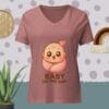 Woman V-neck with Baby On The Way - Image 2