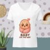 Woman V-neck with Baby On The Way - Image 3